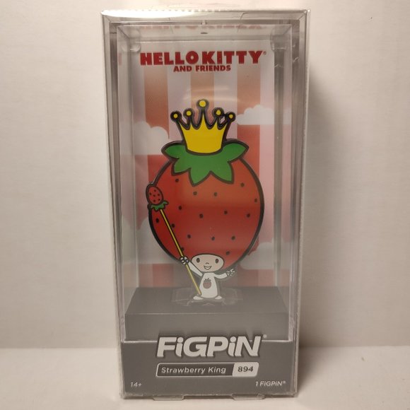 Strawberry King Official Hello Kitty FigPin Collectible Enamel Pin - Picture 1 of 5